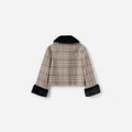Brown Check Fur Jacket