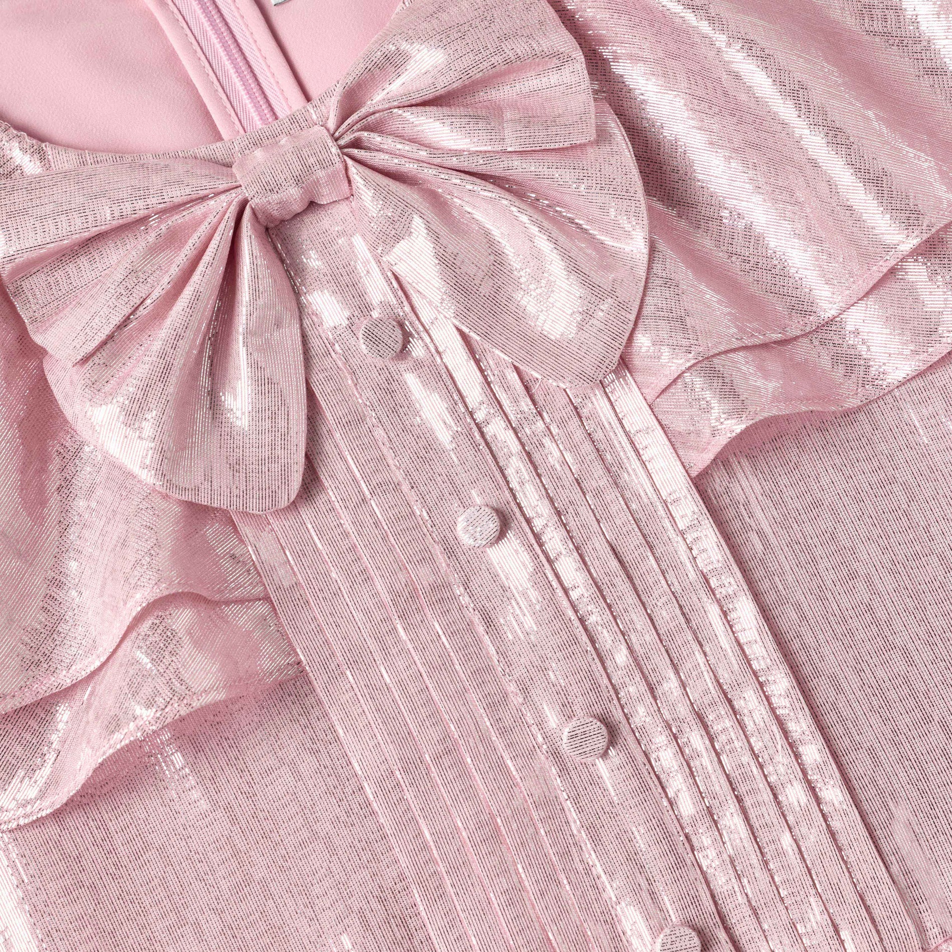 Pink Metallic Tiered Dress