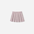Pink Pleated Boucle Skirt