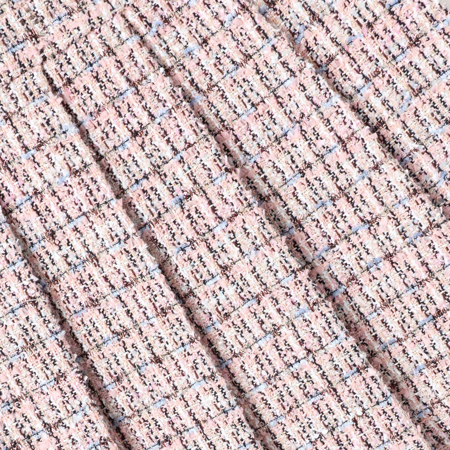 Pink Pleated Boucle Skirt