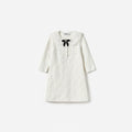 White Pointelle Knit Dress