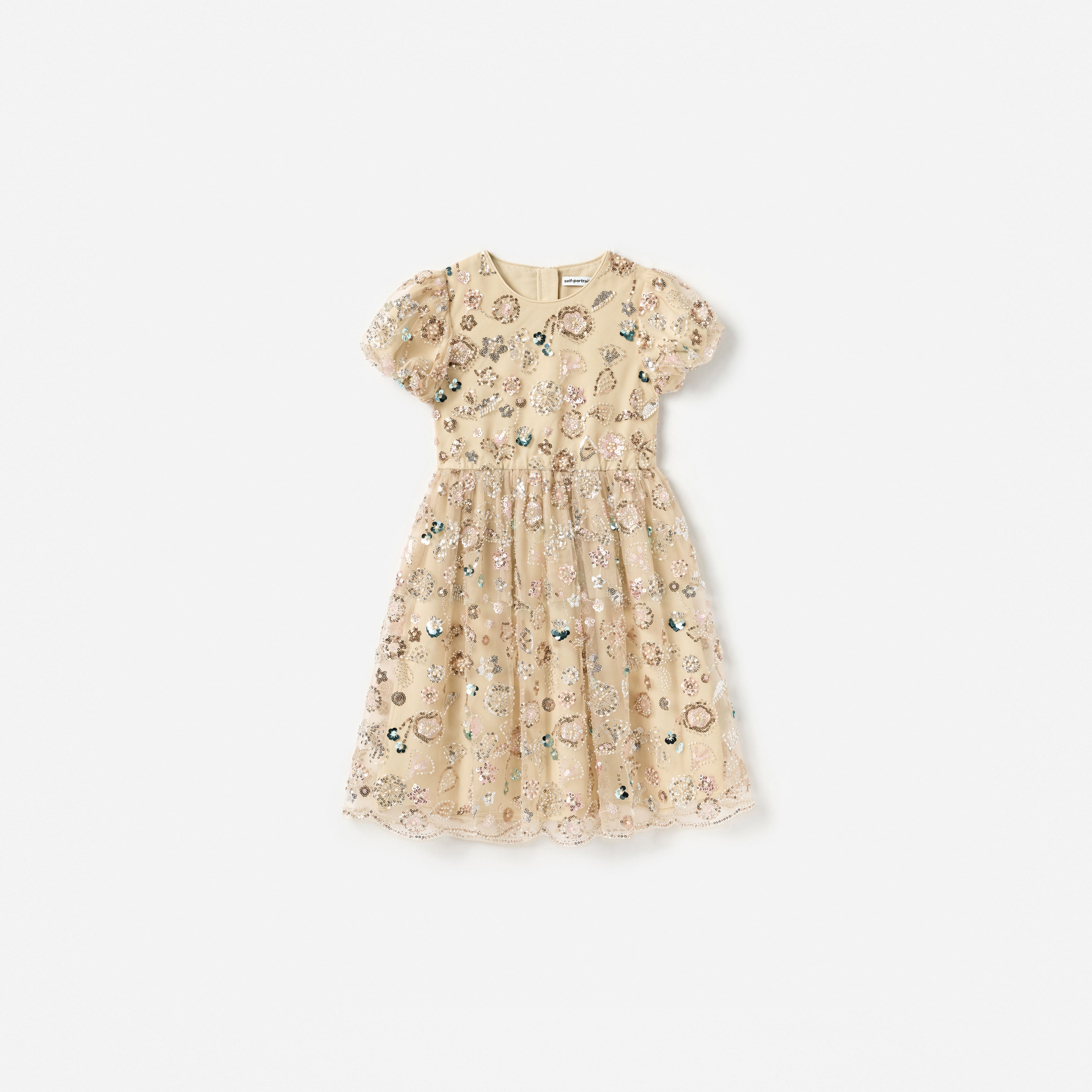 Champagne Sequin Embroidered Dress