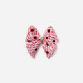 Burgundy Polka Dot Boucle Hair Bow
