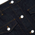 Indigo Denim Belted Midi Skirt