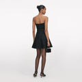 Black Denim Bandeau Mini Dress