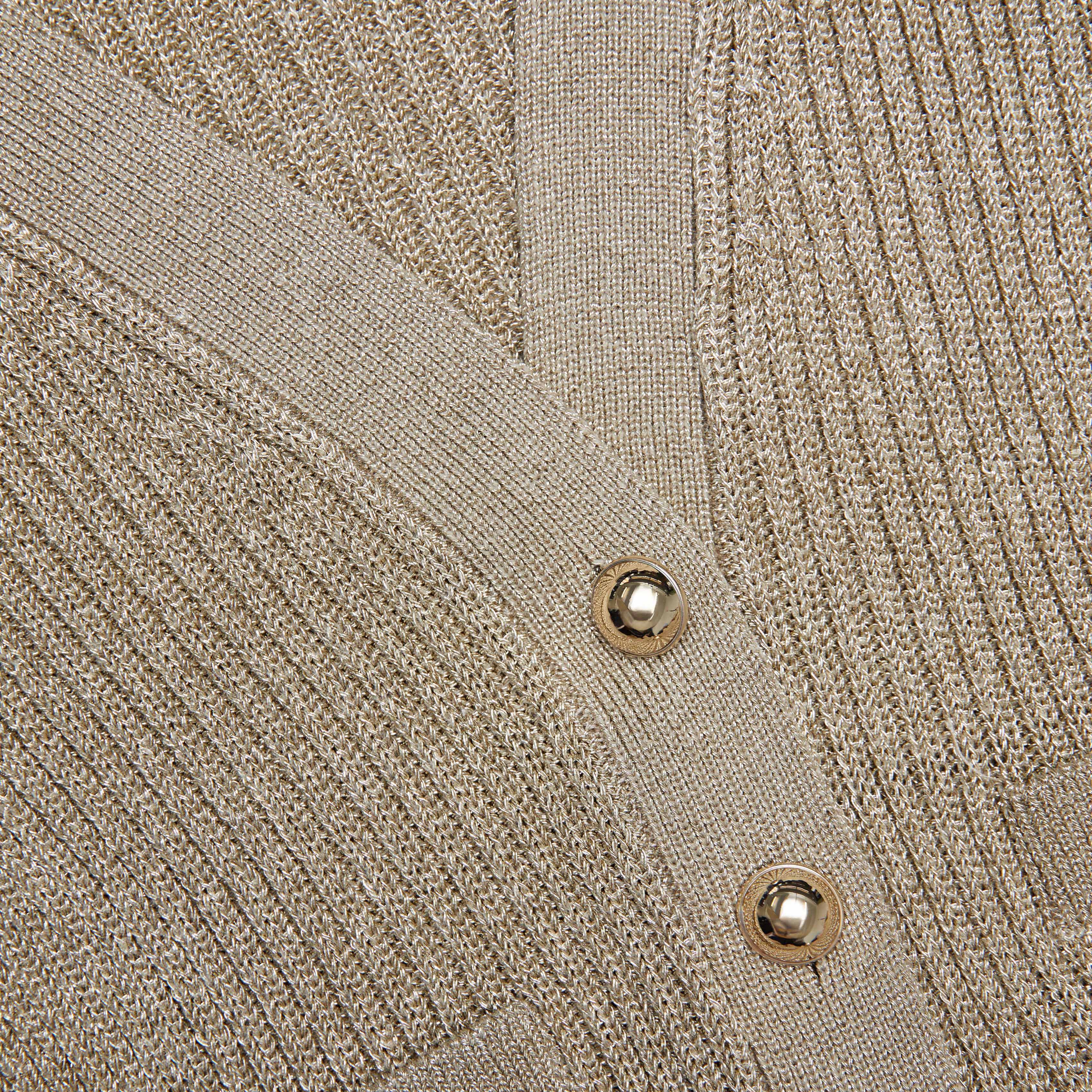 Gold Lurex Peplum Knit Midi Dress