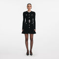 Black Chenille Knit Mini Dress