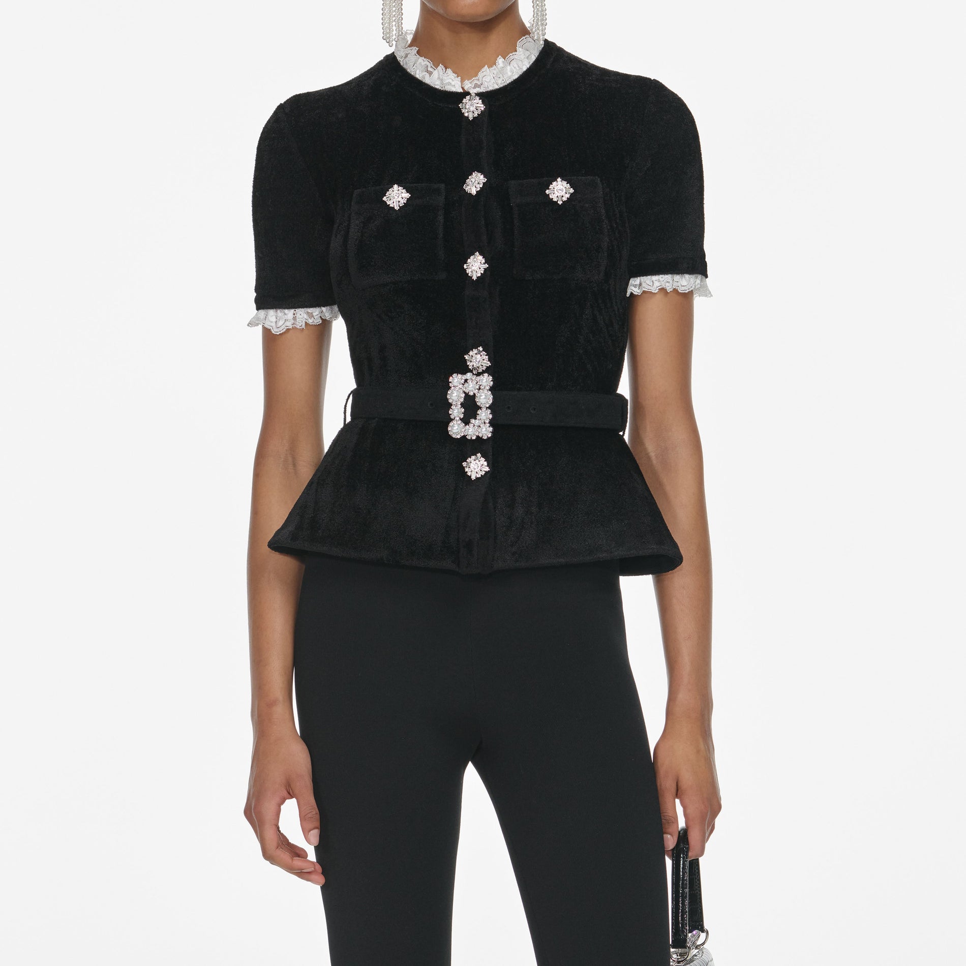 Black Chenille Knit Top