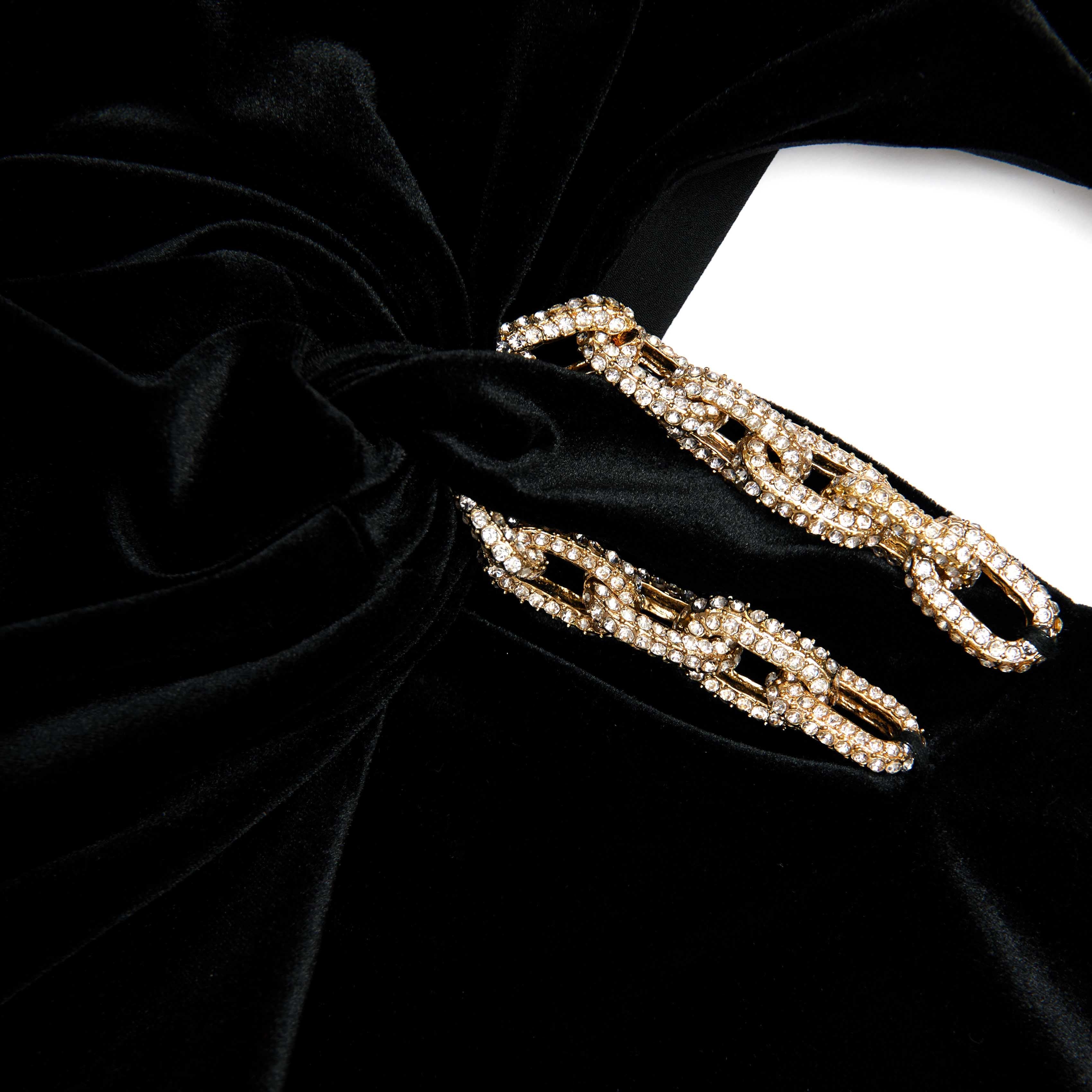 Black Velvet Embellished Maxi Dress