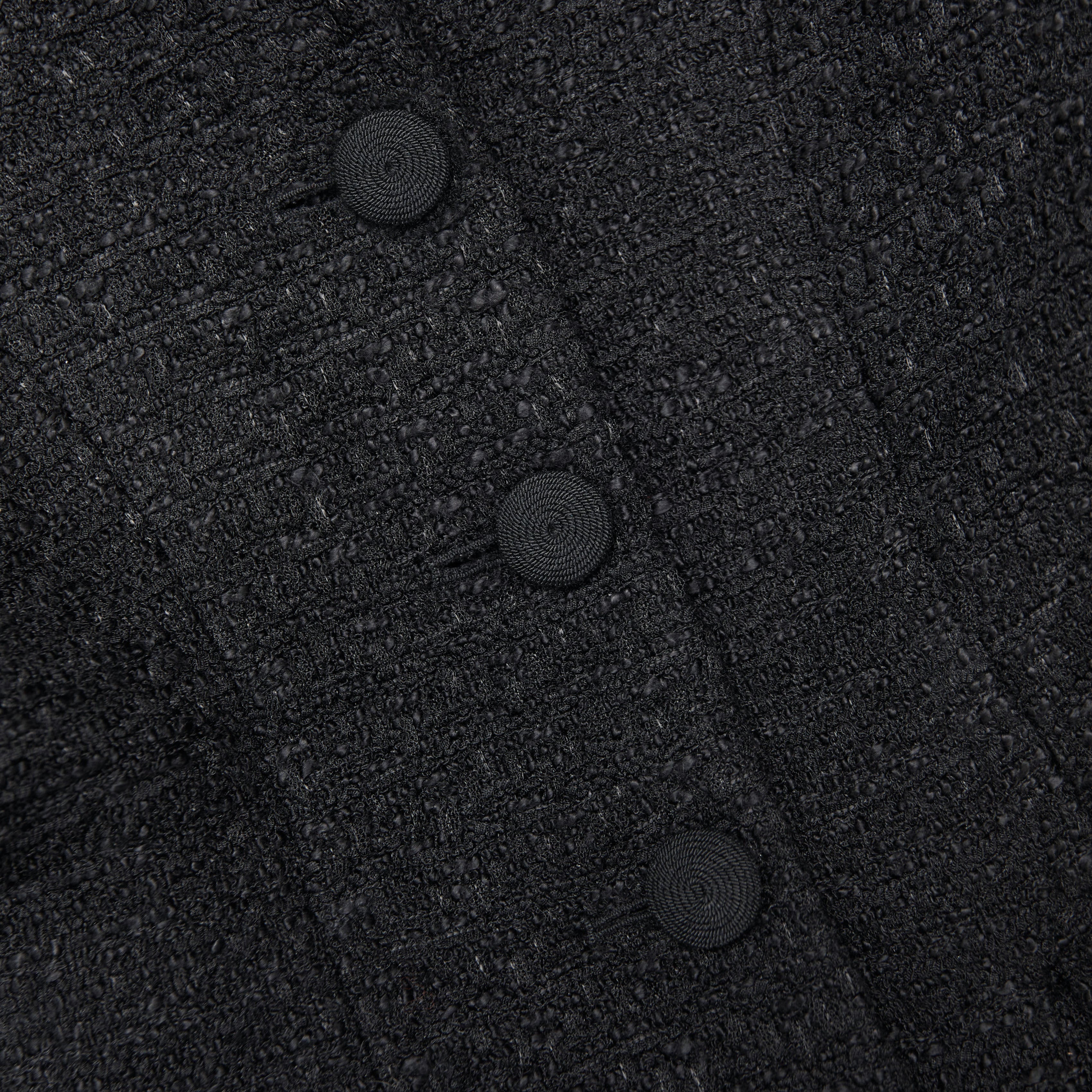 Black Tailored Boucle Maxi Dress