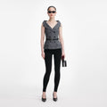 Grey Wool Tailored Top