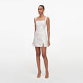White Sequin Lace Mini Dress