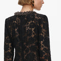 Black Lace Long Sleeve Mini Dress
