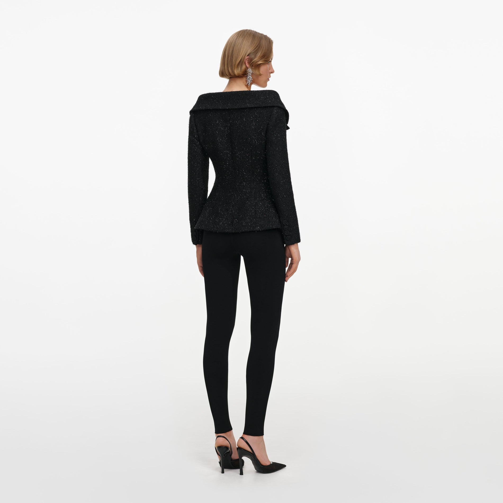 Black Metallic Boucle Jacket
