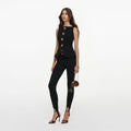 Black Wool Crepe Top