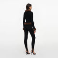 Black Faux Fur Knit Cardigan