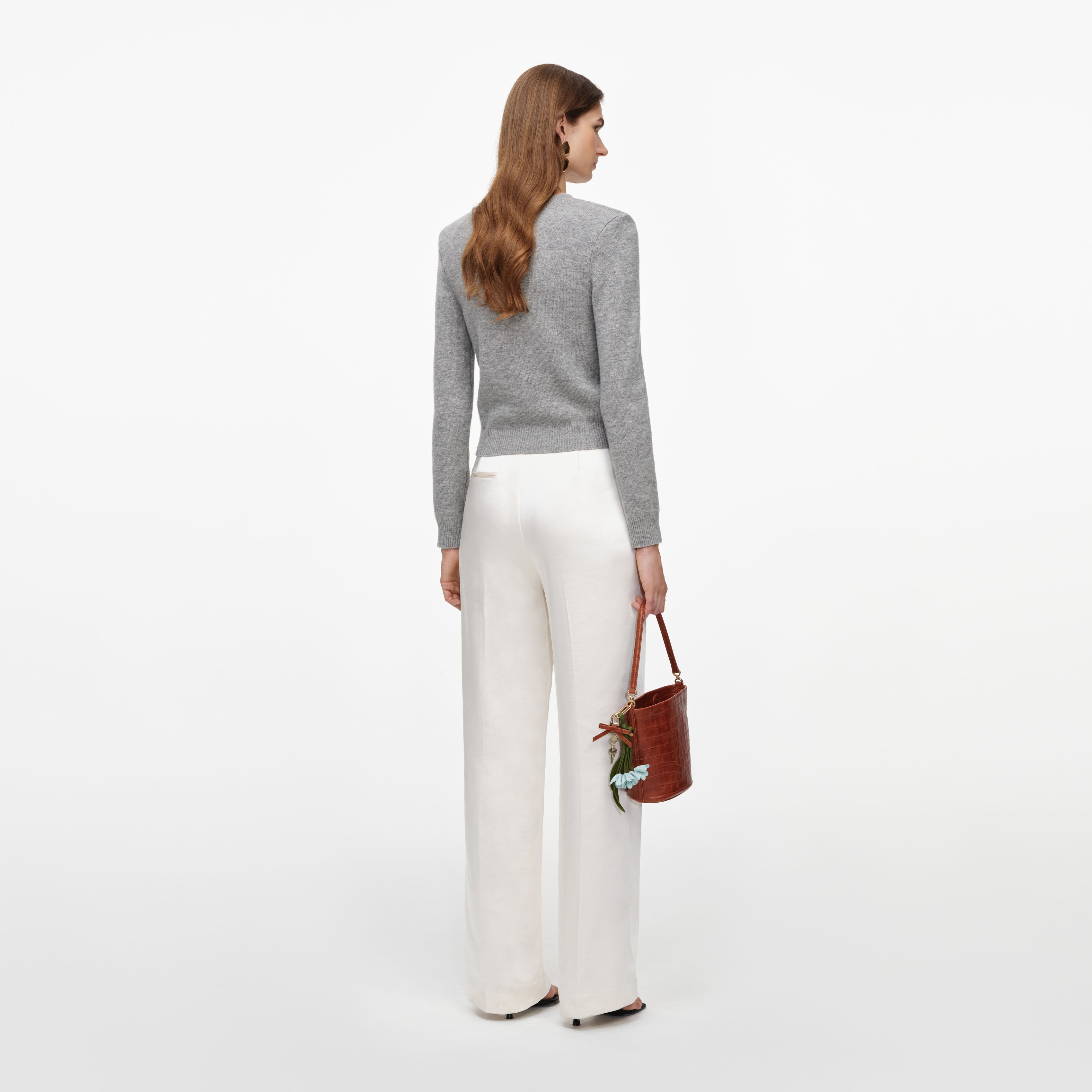 Grey Flower Wool Jumper