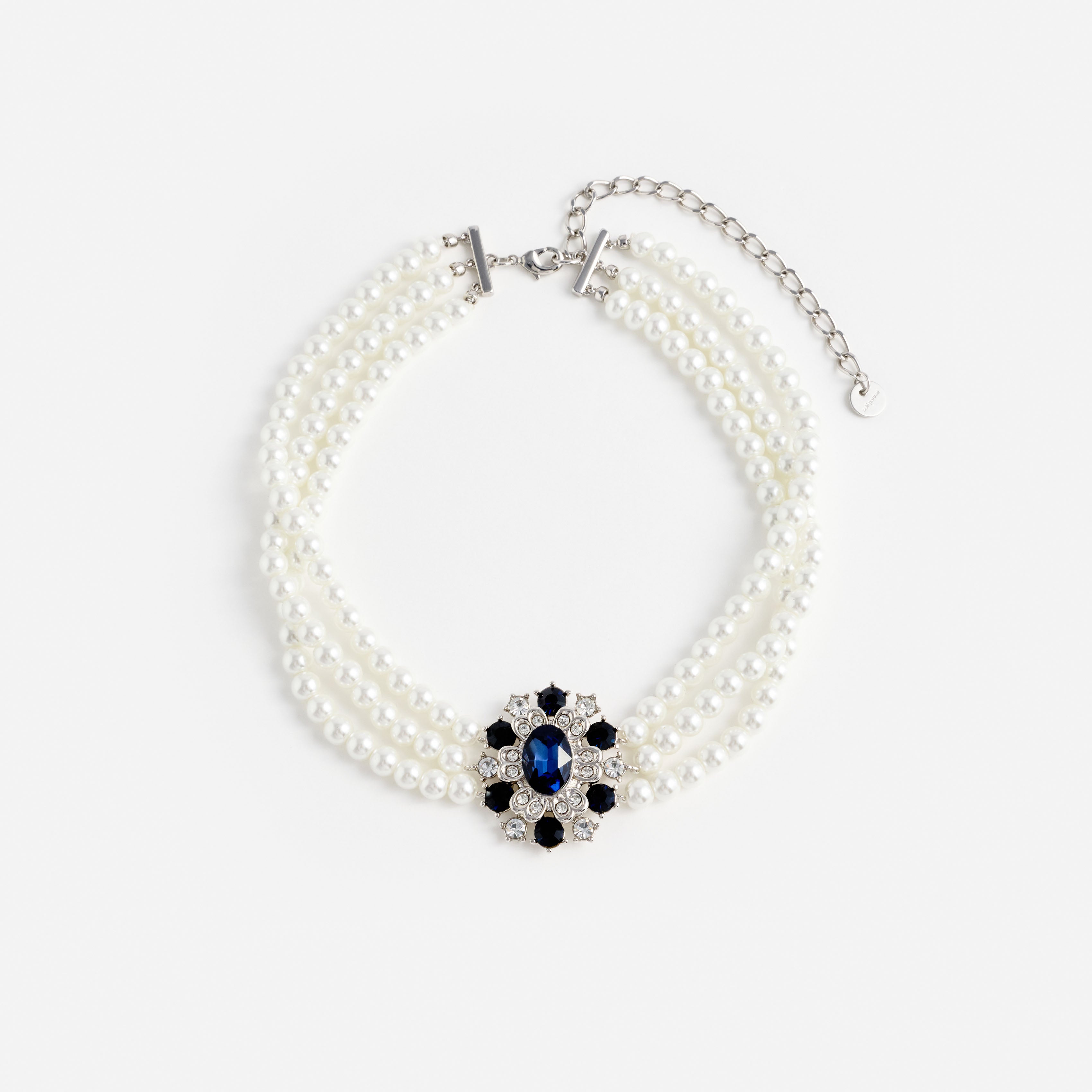 Blue Crystal Pearl Choker