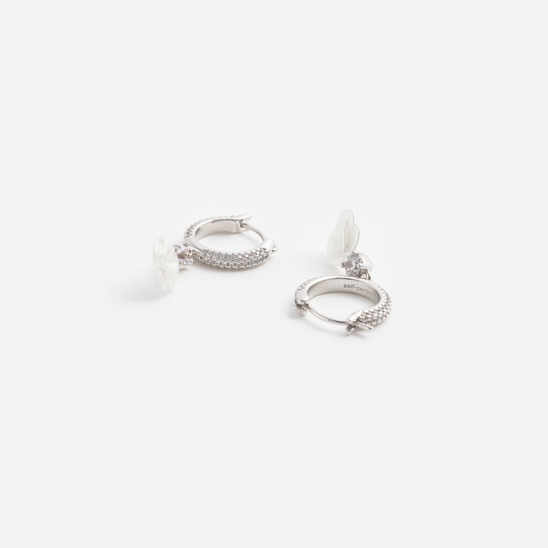 Crystal Flower Dangle Hoop Earring
