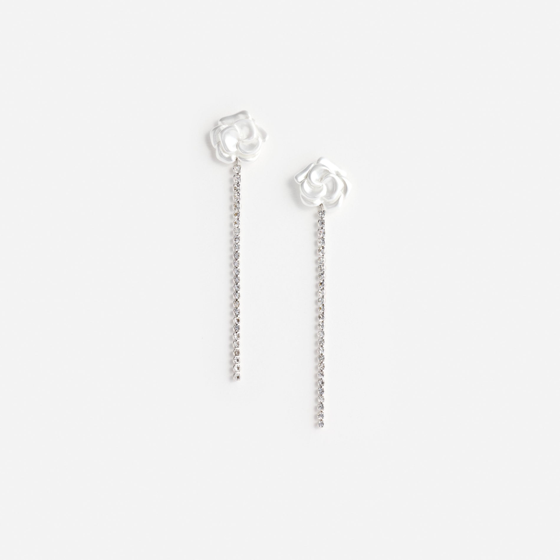 Pearl Flower Crystal Droplet Earring