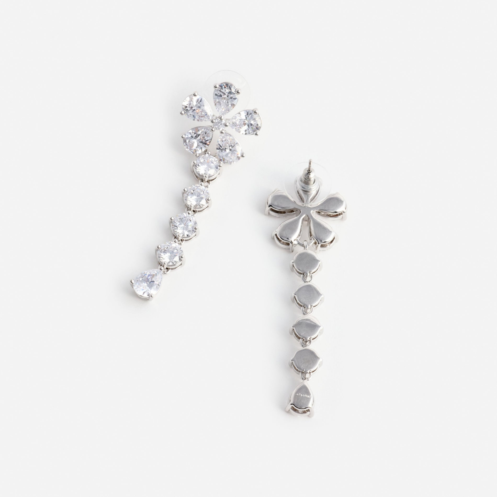 Multi Crystal Flower Dangle Earring