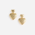 Gold Double Heart Earring