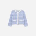 Blue Check Knit Cardigan