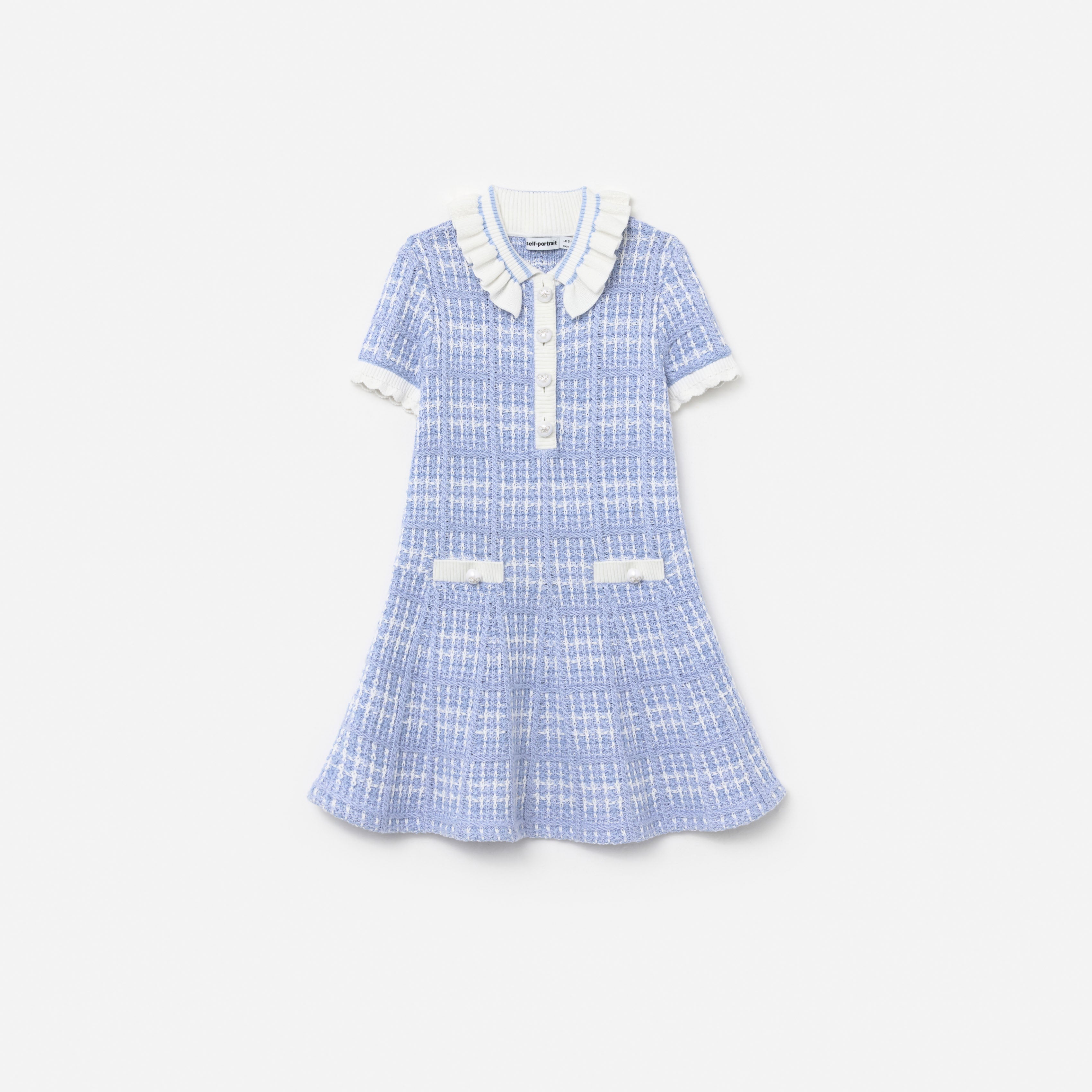 Blue Check Knit Dress