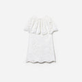 White Floral Lace Cape Dress
