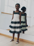 Cream Tulle Lace Tiered Dress