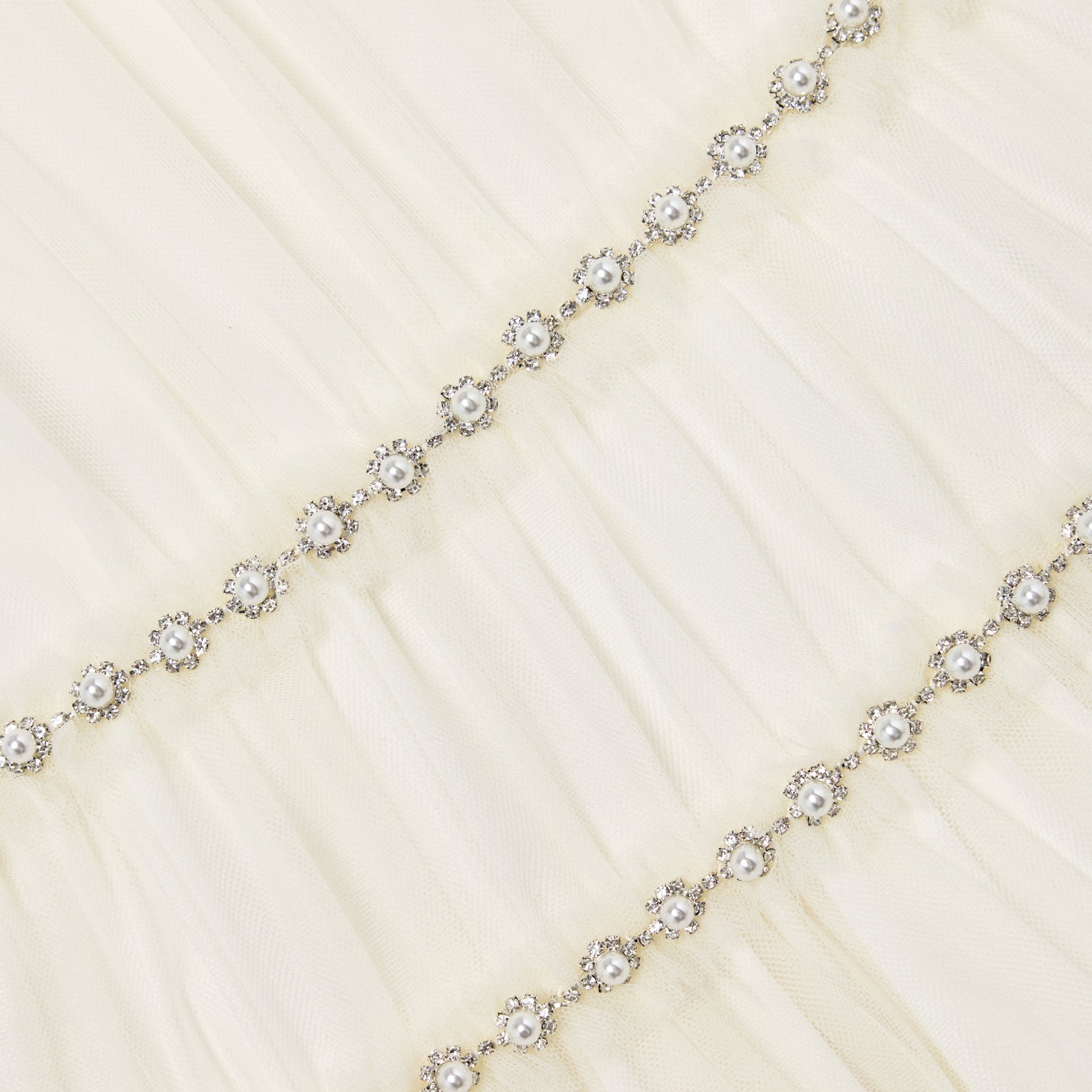 Cream Tulle Tiered Dress