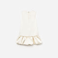 Cream Satin Bubble Hem Dress
