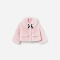 Pink Faux Fur Bow Jacket