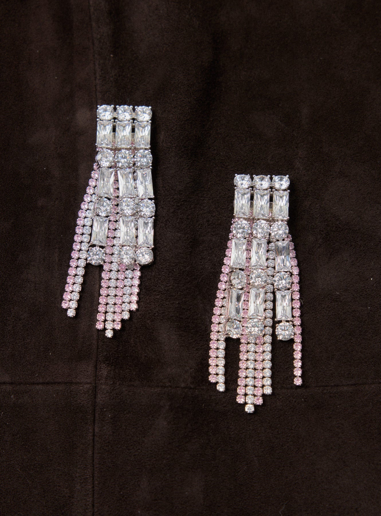 Crystal Pink Droplet Earrings