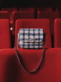 Navy Check Boucle Bag