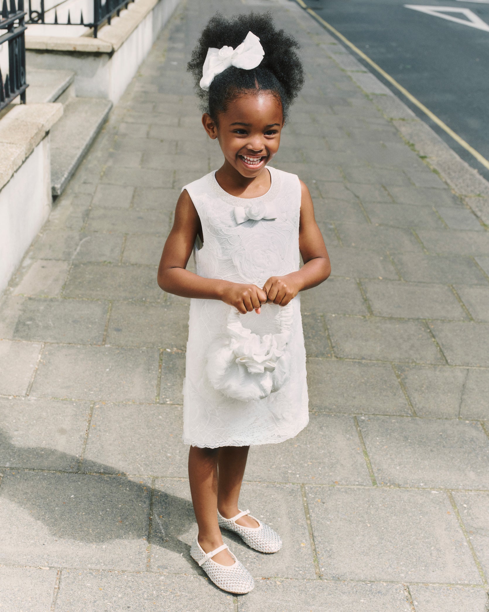 White 3D Lace Dress