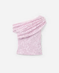 Pink Rhinestone Lace Drape Top