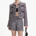 Black Fringed Boucle Jacket