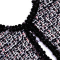 Black Boucle Embellished Mini Dress