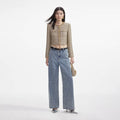 Gold Boucle Cropped Jacket
