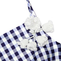 Navy Gingham Taffeta Top