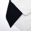White Contrast Collar Broderie Midi Dress