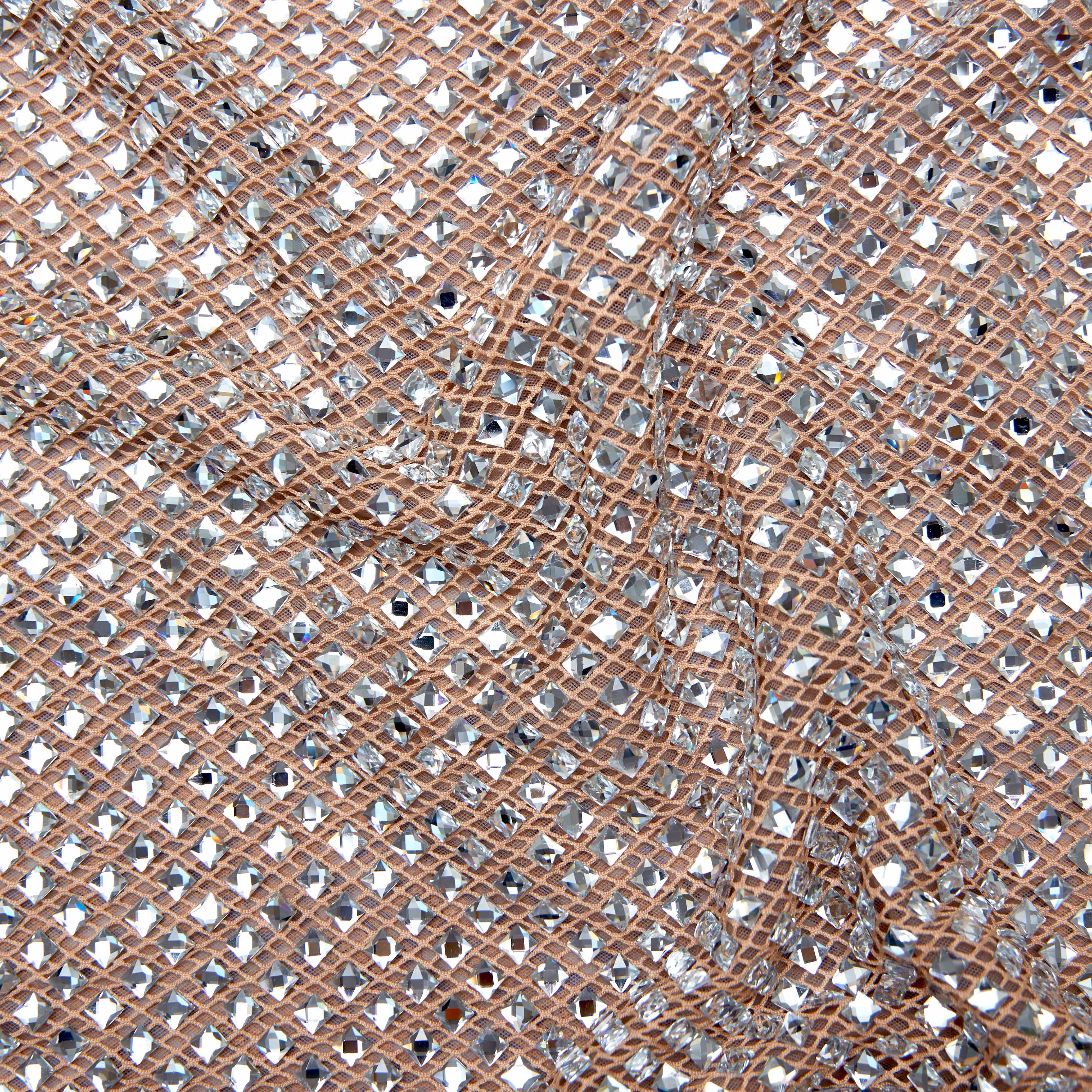 Silver Rhinestone Drape Maxi Dress