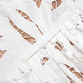 White Bow Embroidered Midi Dress