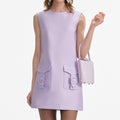 Lilac Taffeta Mini Dress