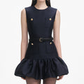Navy Taffeta Mini Dress