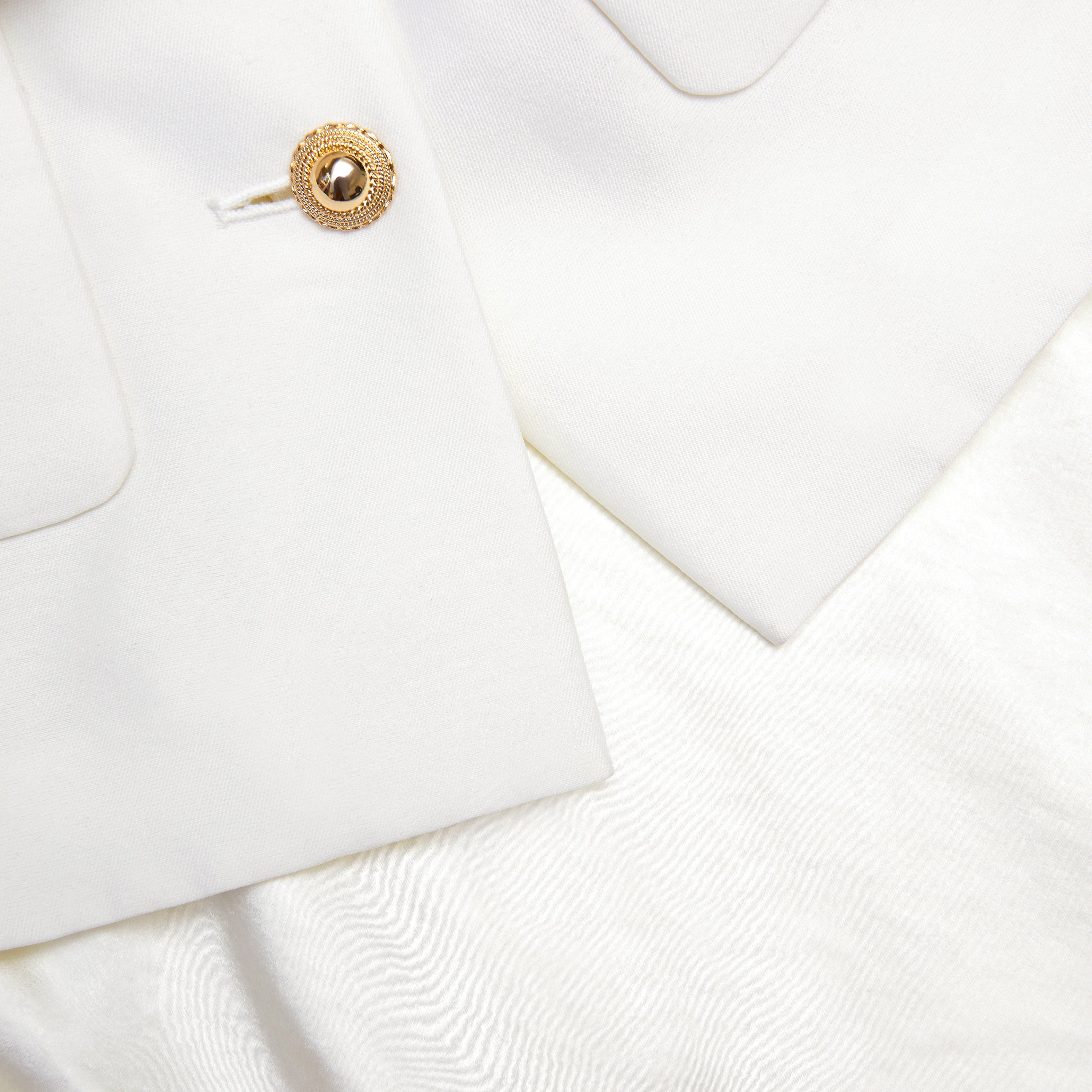 Cream Taffeta Chain Belt Maxi Dress