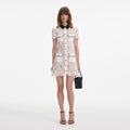 White Lace Contrast Collar Mini Dress