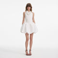 White Halter Neck Mini Dress