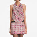 Pink Check Chainmail Skirt